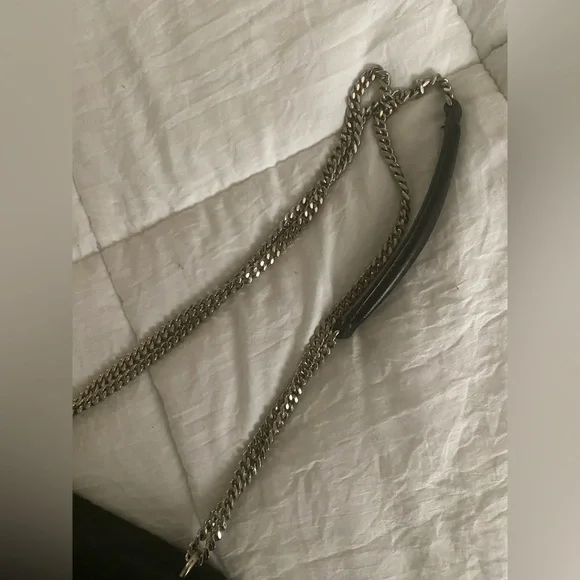 Black Saint Laurent Kate Small Grain De Poudre Shoulder Bag on Chain - Picture 11 of 11